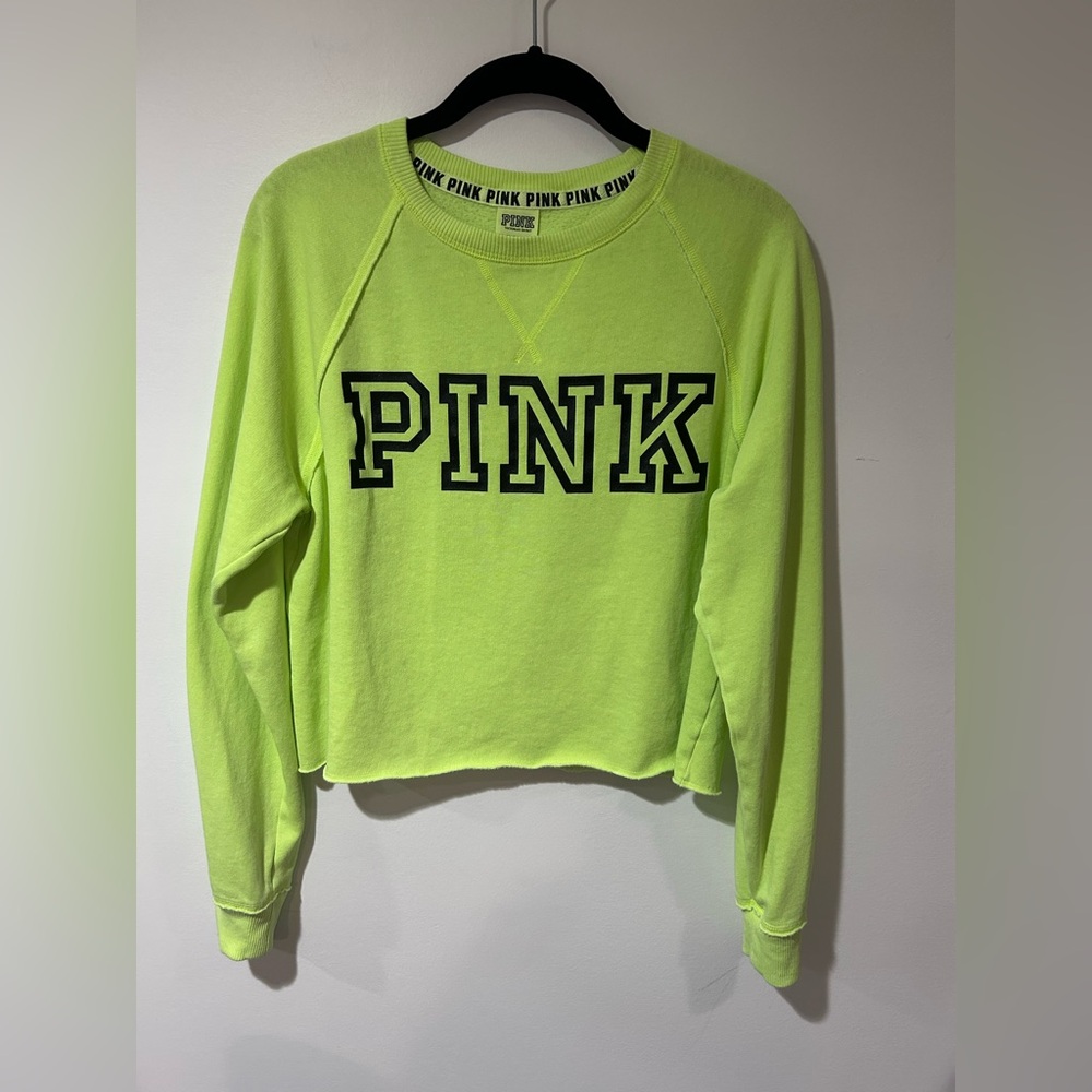 Victoria's Secret PINK Lime Green Sweatshirt
